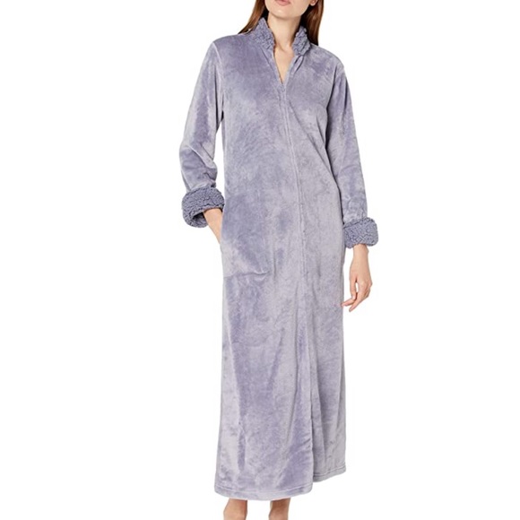 Natori Other - Natori Plush Sherpa Lavendar Zip Caftan Size XL